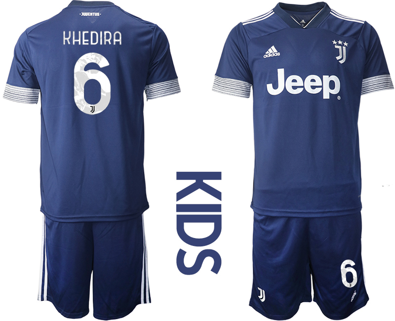 Youth 2020-2021 club Juventus away blue #6 Soccer Jerseys